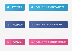 Slick Social Media Buttons PSD