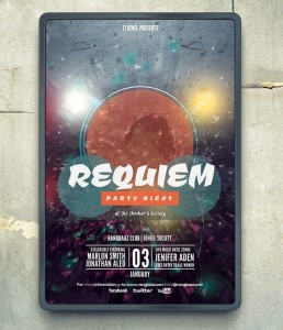 REQUIEM Party Flyer Mockup PSD