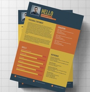 Flat Modern Resume CV Template PSD