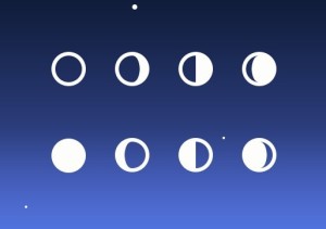 8 Moon Phase Icons PSD