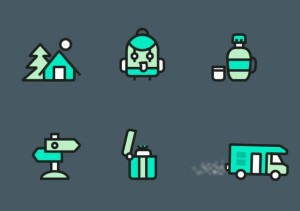 6 Camping Icons Vector