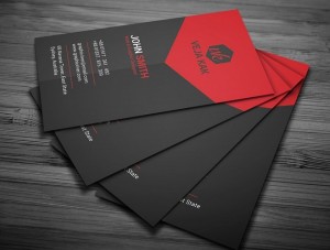 Black and Red Creative Business Card Template PSD