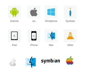 Mobile OS & Devices Logo Set Vector