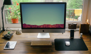 Photorealistic iMac Office Mockup