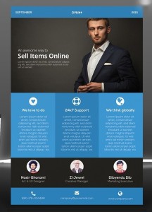 Flat Blue Corporate Flyer Template PSD