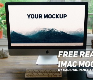 Photorealistic iMac Mockup PSD