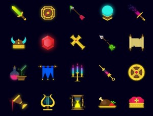 20 Fantasy Game Icons Vector