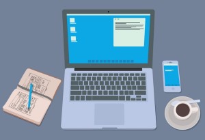 Flat Workstation Illustration Vector