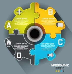 Gear Style Infographic Elements Vector