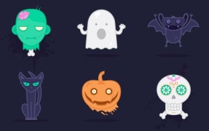 6 Cute Halloween Vector Icons