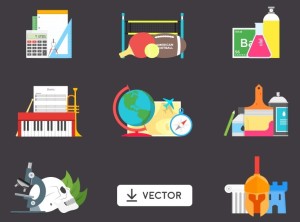 8 Vector School Illustrations