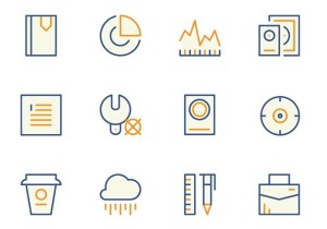 12 Outlined Random Icons Vector