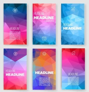 6 Colorful Polygon Backgrounds Vector Vol.1