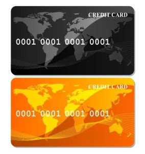 Black & Orange Credit Card Templates Vector