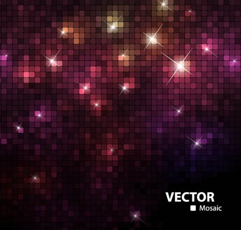 Dark Purple Shiny Mosaic Background Vector