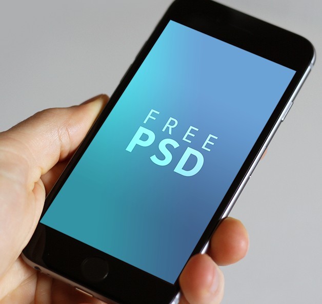 iPhone 6 6S Held In The Hand Mockup PSD