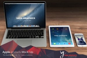 Realistic Apple Products Mockups PSD