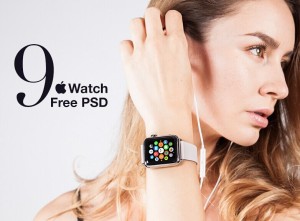 9 Realistic Apple Watch Mockups PSD