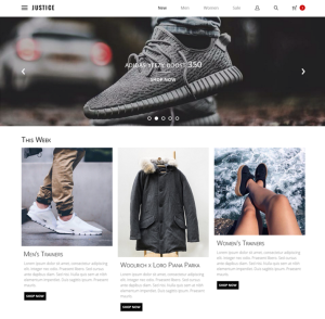 Justice Online Store Web Template PSD