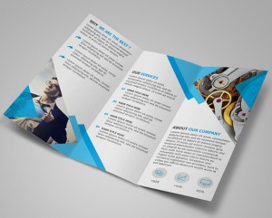 Modern Blue Tri-fold Brochure Template PSD