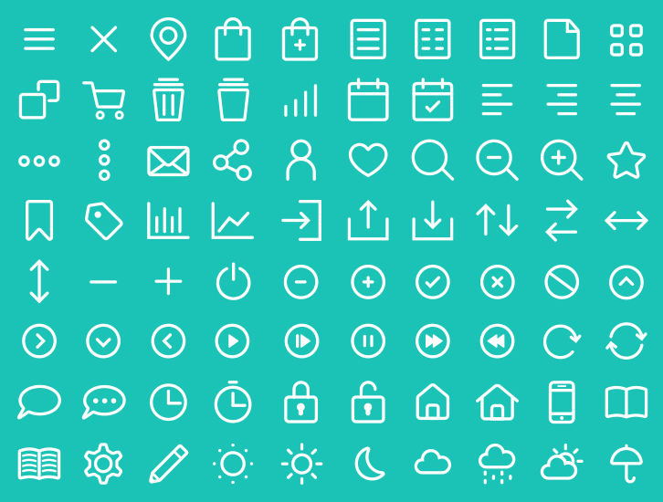 80 UI UX Line Icons Vector