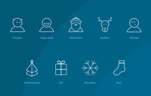 9 Christmas & New Year Line Icons Vector