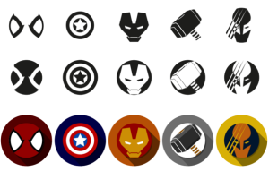 Marvel Super Heroes Icon Font Vector