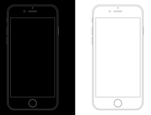 Minimal Apple iPhone 6s Wireframe Templates PSD