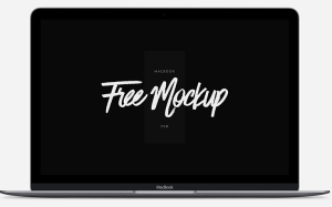 Space Grey Macbook Mockup PSD