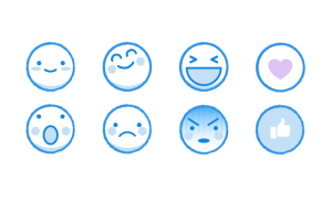 Kawaii Facebook Emoji Icons Vector