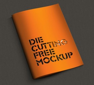 Die Cutting Brochure Mockup PSD