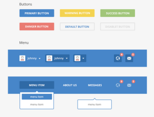 Flat Social UI Kit PSD