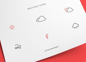 Neat Weather Line Icons Vector