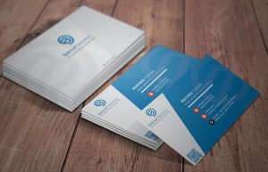 Blue Stripped Business Card Template PSD