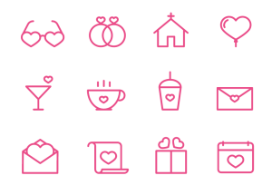 12 Valentine Vector Line Icons