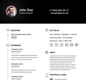 Simple Clean A4 Resume CV Template PSD