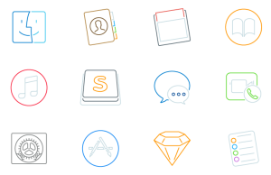 12 Stroke Mac Icons Vector