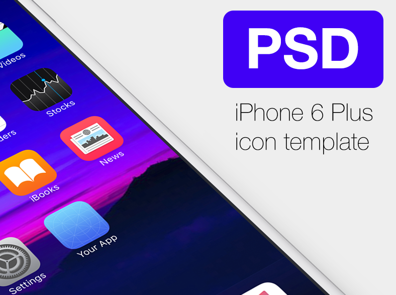 iPhone6 Plus iOS App Template PSD