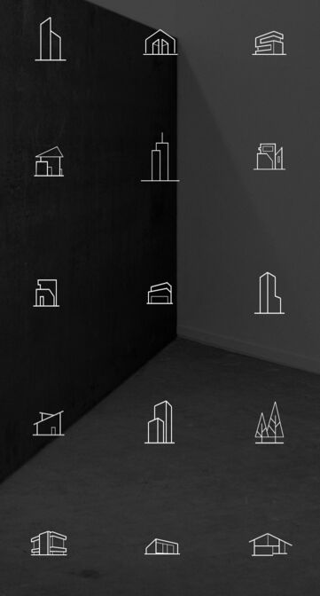 15 Architecture Line Icons PSD