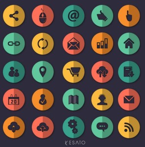 25 Flat Circle Web Icons