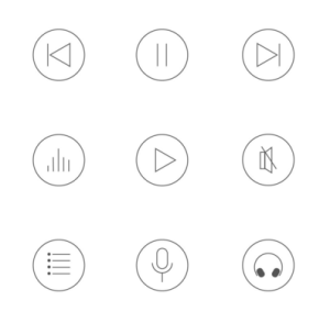 9 Minimal Music Icons Vector