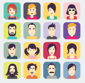 Flat Rounded Avatar Icon Set