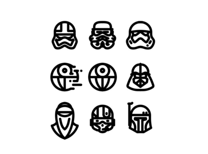 9 Star Wars icons Vector