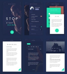 Deep Blue Flat Mobile UI Kit