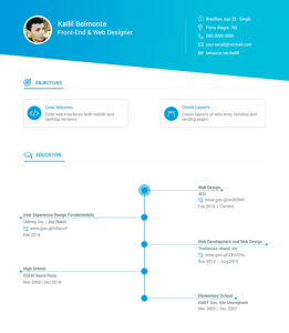 Simple Flat Resume Template With 4 Color Variations