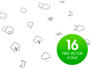 16 Weather Icons Vector