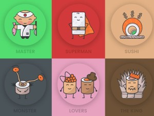 Cute Sushi Icon Set PSD