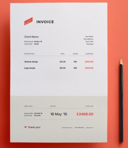 Clean Flat Invoice Vector Template