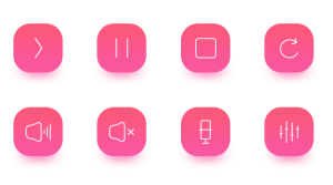 8 Slim Music Icons (AI+PNG+SVG)