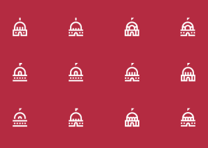 12 Capitol Line Icons Vector